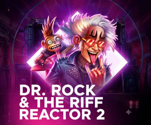 Dr. Rock and The Riff Reactor 2 gokkast met neon rockthema